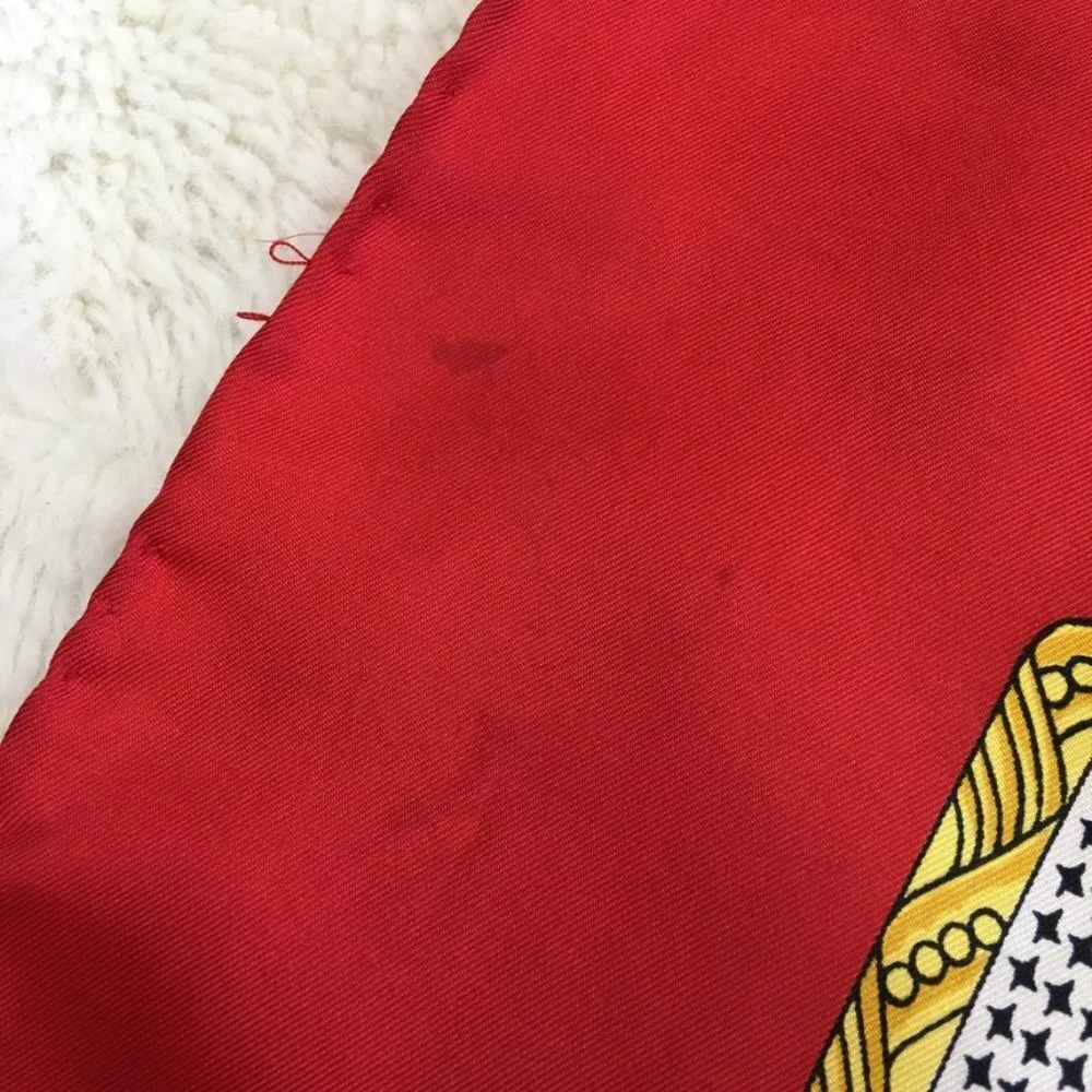 Christian Dior Vintage Silk Scarf Rolled Hems